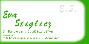 eva stiglicz business card